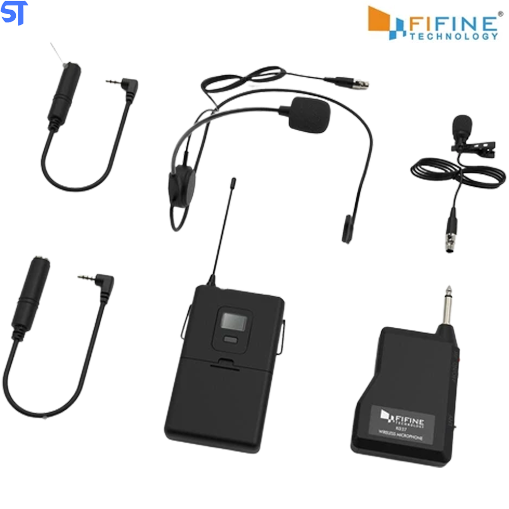 Microfone De Lapela Sem Fio Fifine Com 15 Canais UHF1 K037B